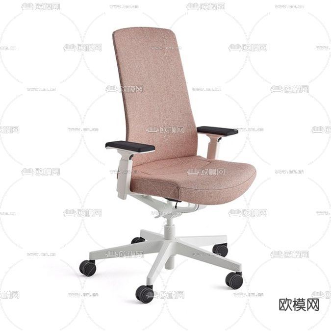 现代简约塑料布艺办公椅免费3d模型