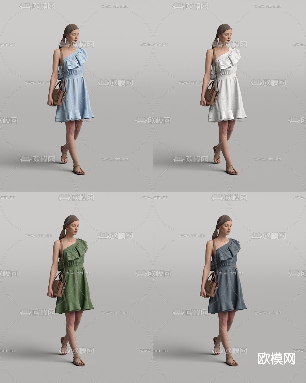 现代女性人物3d模型下载