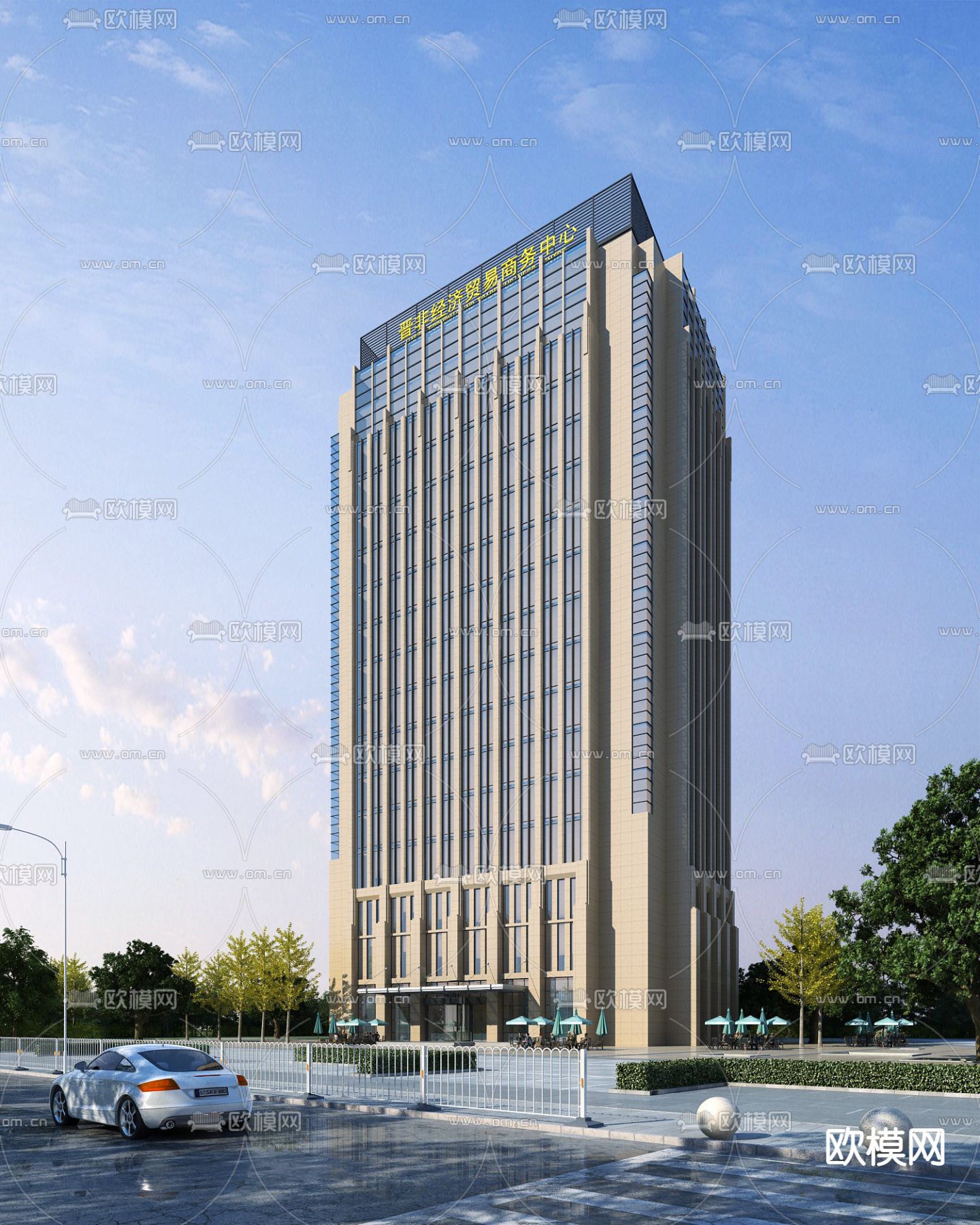 新古典高层办公楼su模型