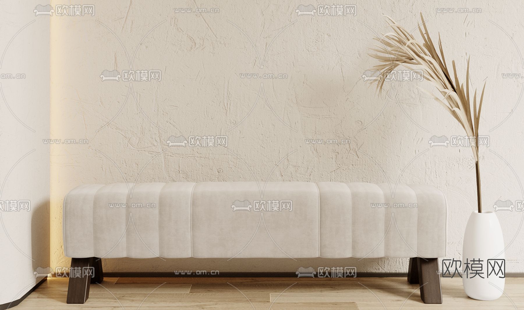 侘寂布艺脚踏3d模型下载