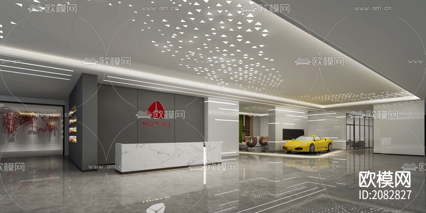 办公楼CAD施工图效果图下载（渲染图3）