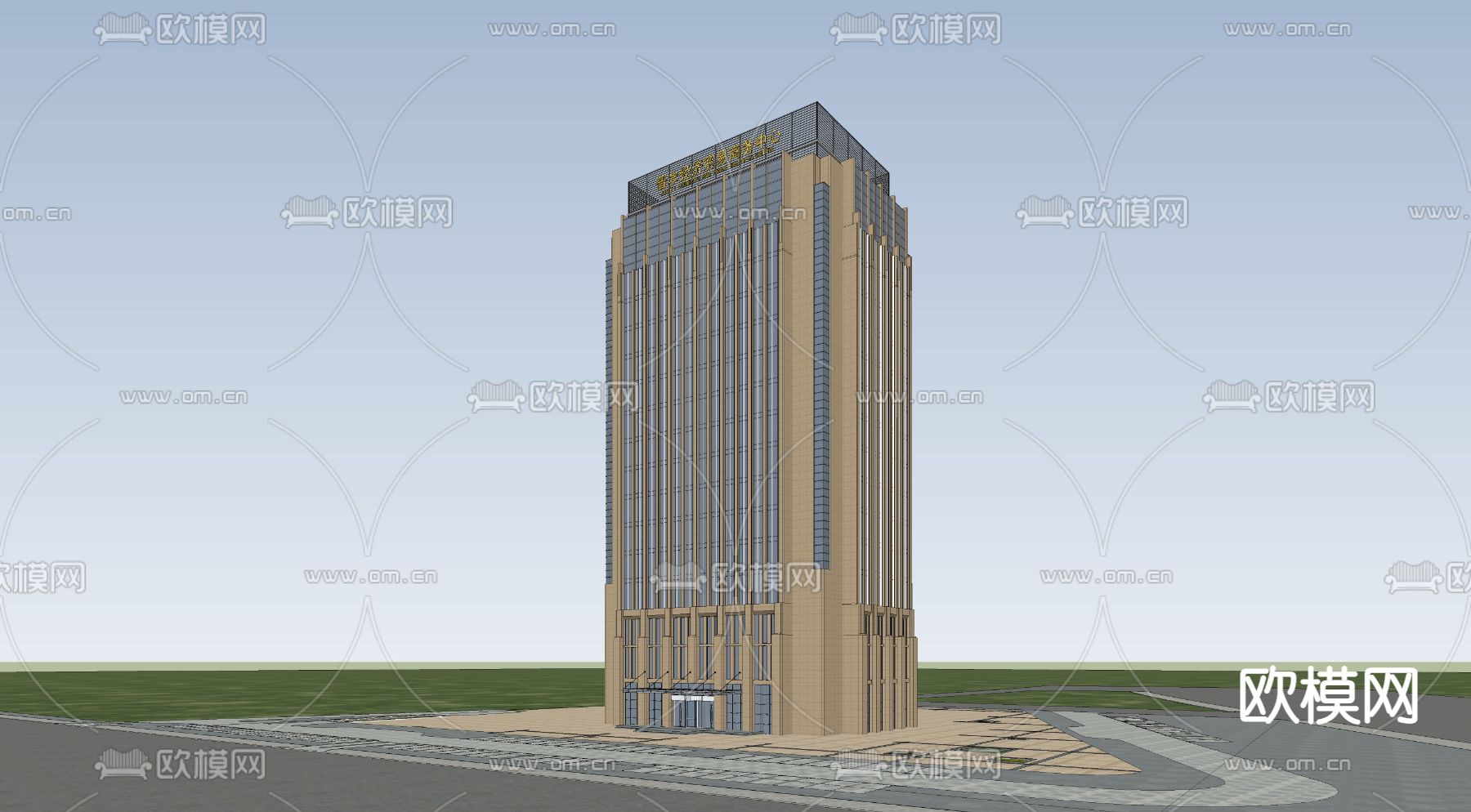 新古典高层办公楼su模型