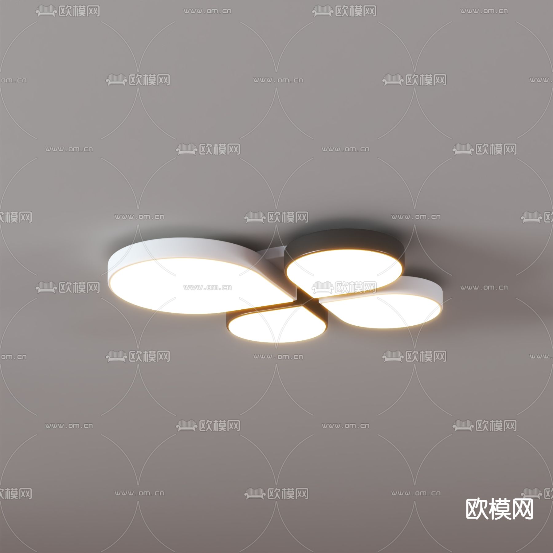 现代吸顶灯su模型下载（渲染图4）