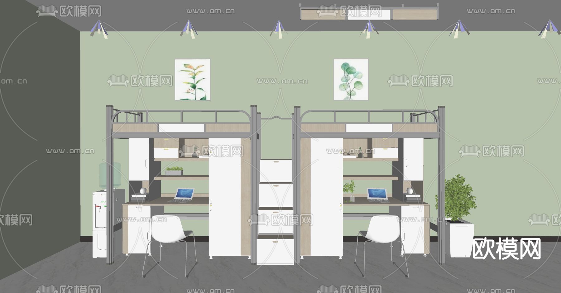 现代学校宿舍su模型