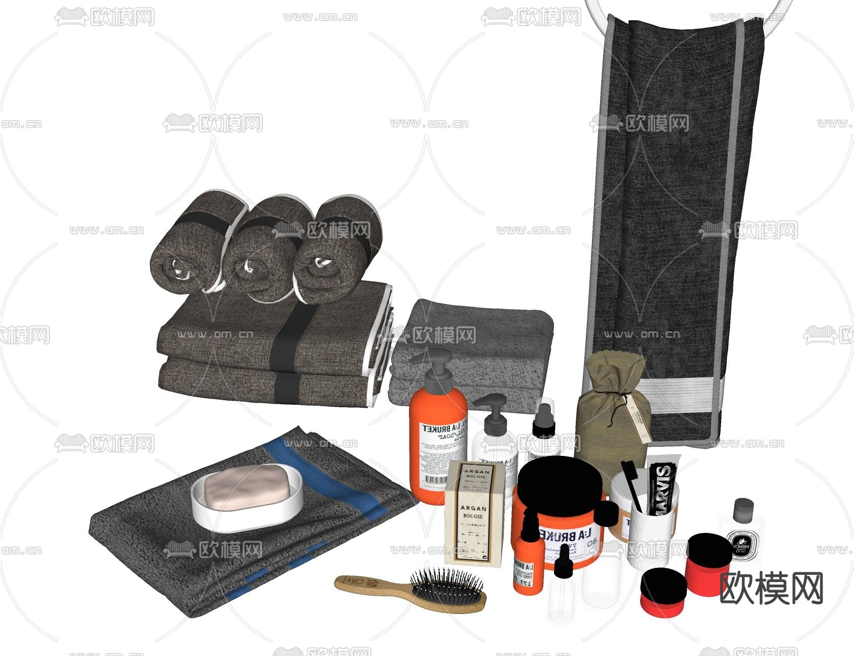 现代洗浴用品su模型下载（渲染图2）