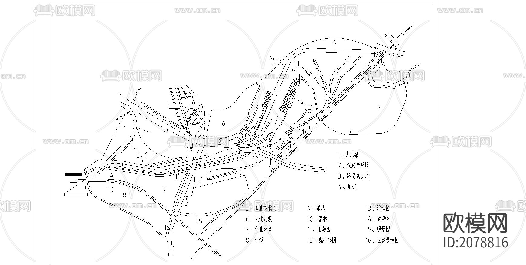 近现代园林设计CAD图纸下载