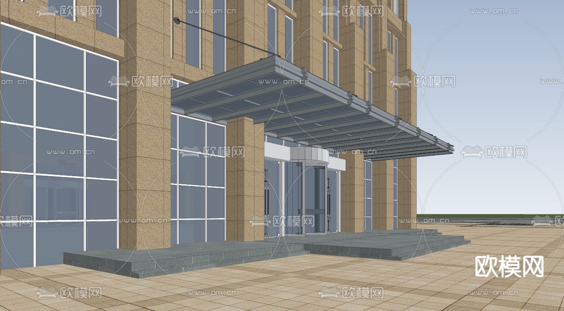 新古典高层办公楼su模型