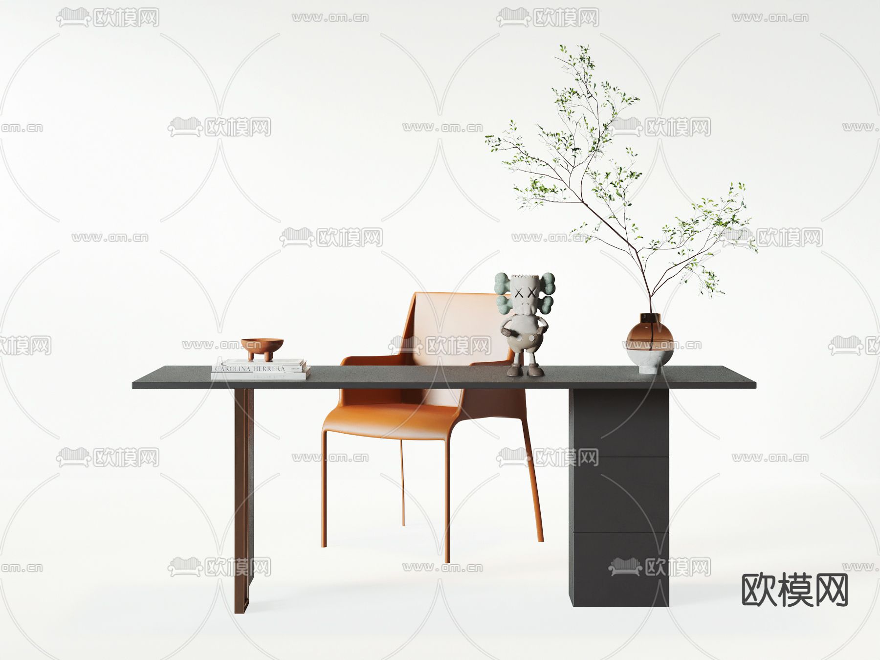 现代书桌椅3d模型