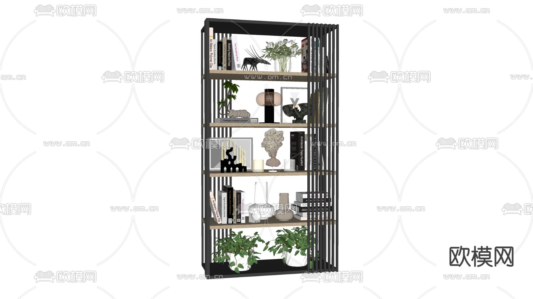 工业风装饰架su模型下载（渲染图2）