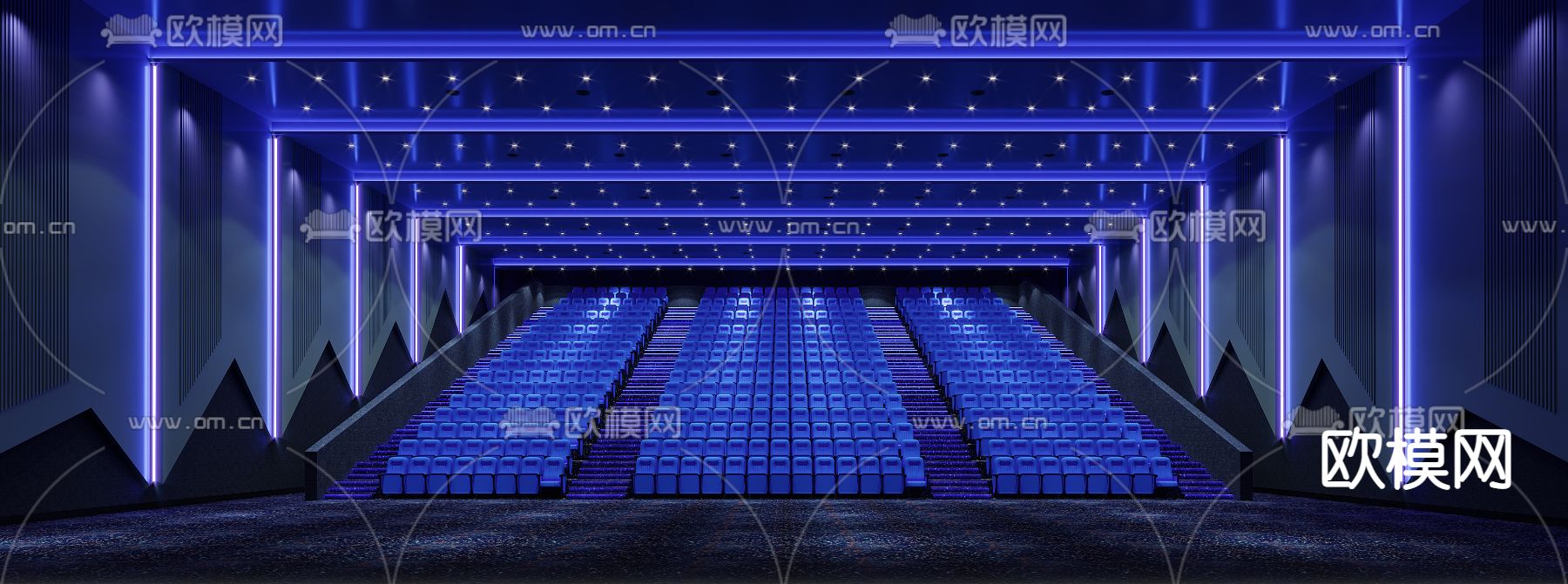 现代电影院3d模型下载