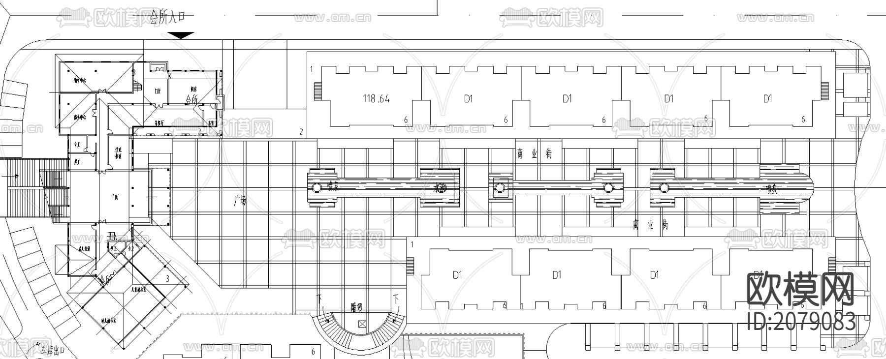 多层小区规划CAD平面图下载（渲染图1）