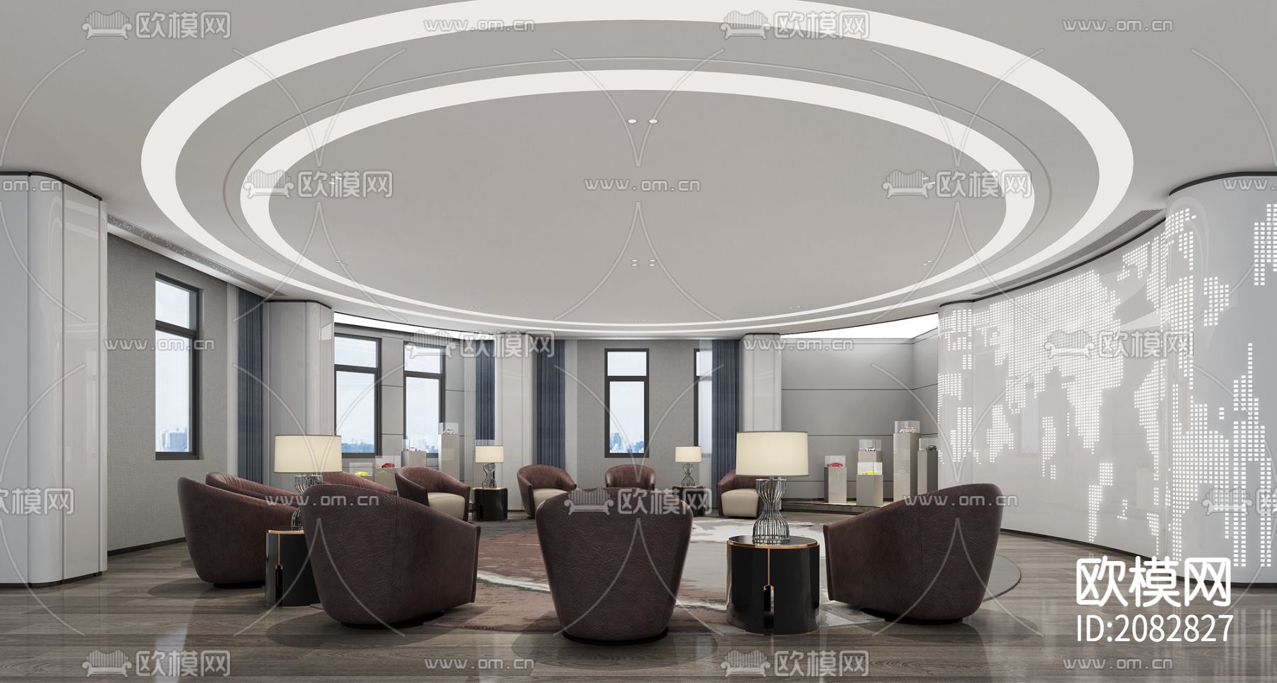 办公楼CAD施工图效果图下载（渲染图1）