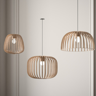 北欧木质吊灯3d模型