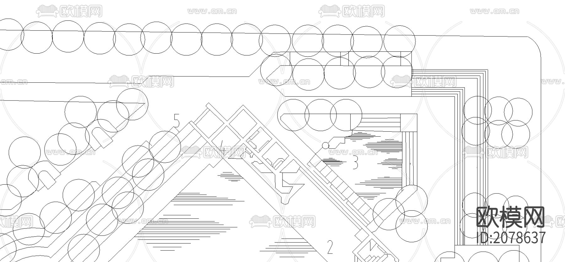 现代园林设计CAD图纸下载（渲染图1）