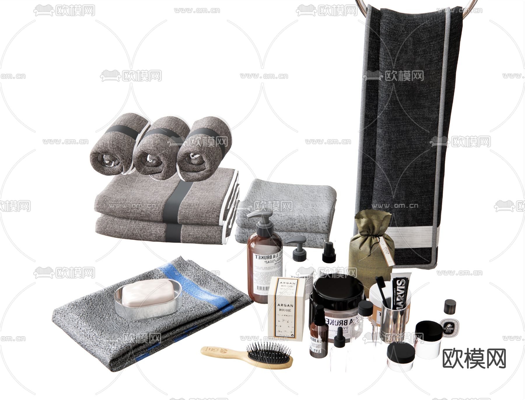 现代洗浴用品su模型下载（渲染图1）