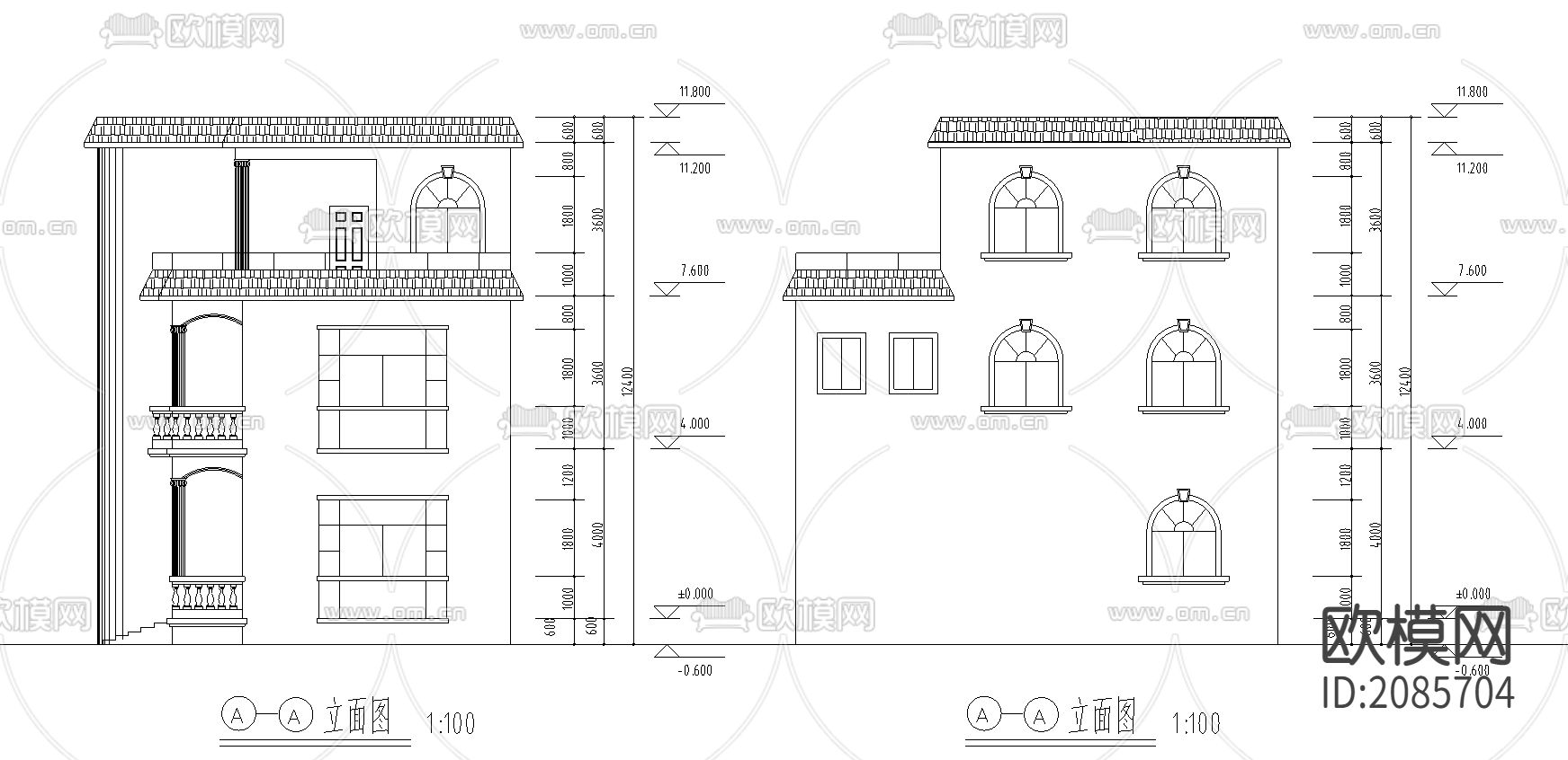 农村住宅方案CAD平面图下载（渲染图4）