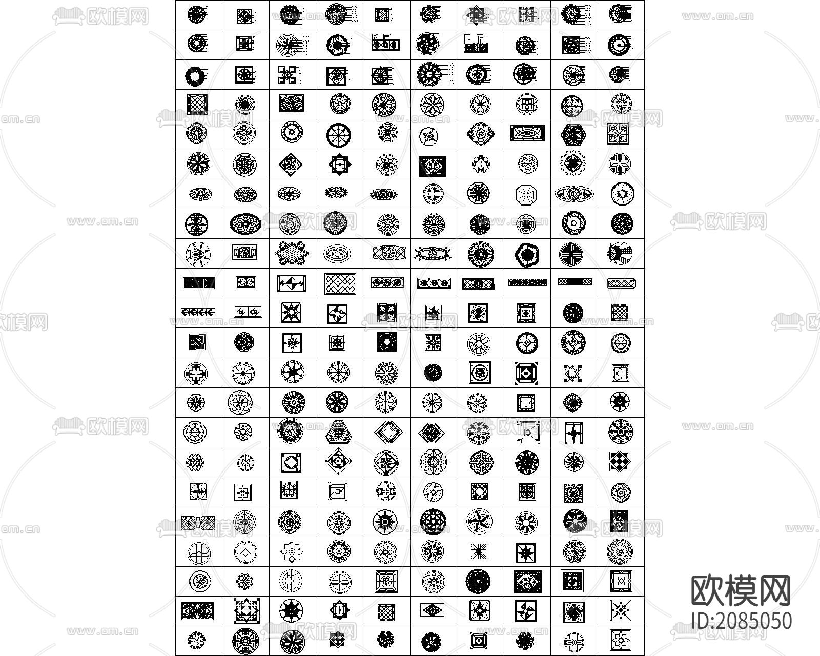 大理石地面拼花图集CAD施工图下载（渲染图2）