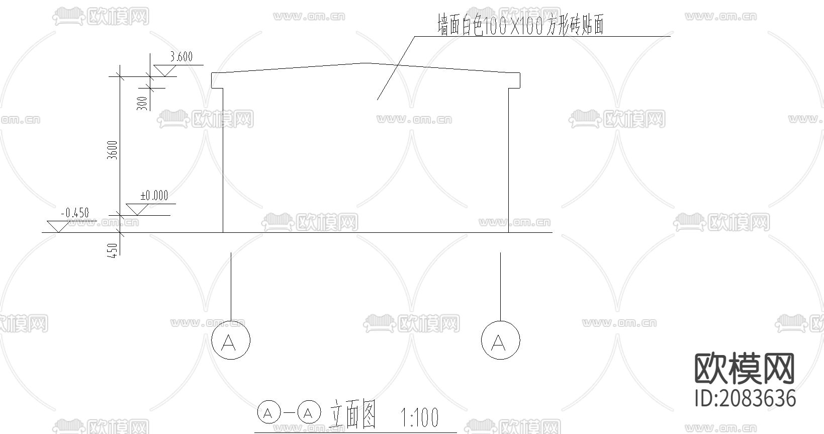 食堂设计CAD施工图下载（渲染图1）