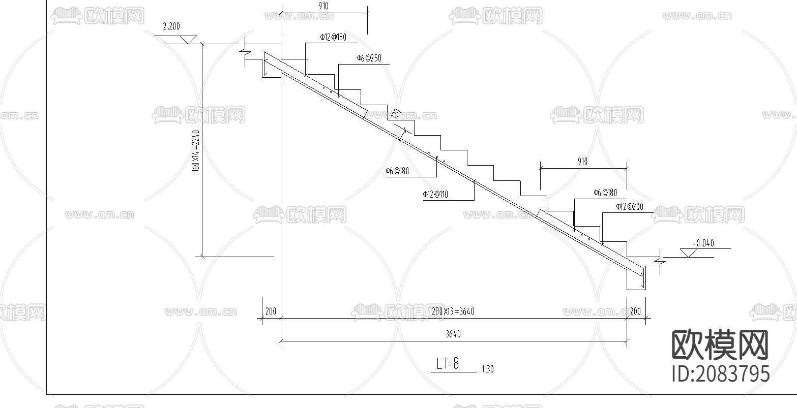 四层砼框架办公楼结构CAD施工图下载（渲染图2）