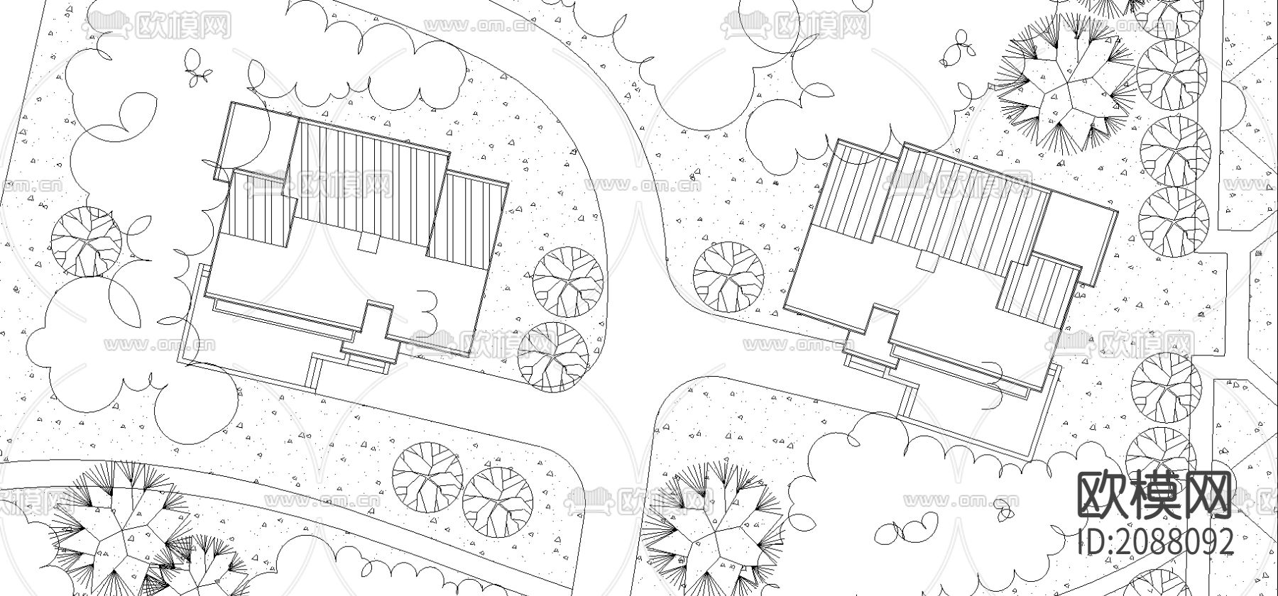 多层小区规划CAD平面图下载（渲染图1）