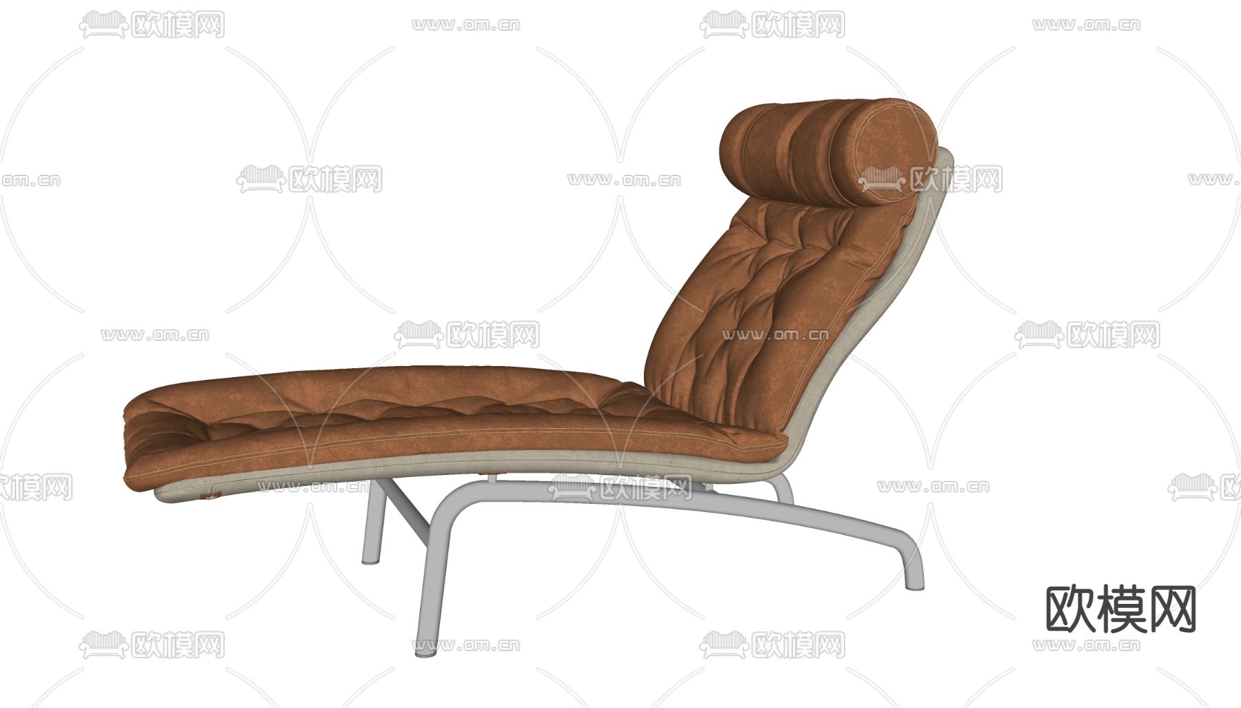 现代皮质躺椅su模型下载（渲染图2）