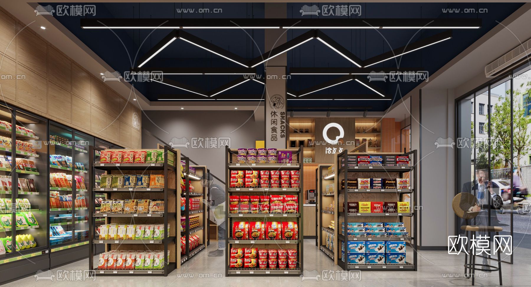 工业风便利店3d模型下载（渲染图2）