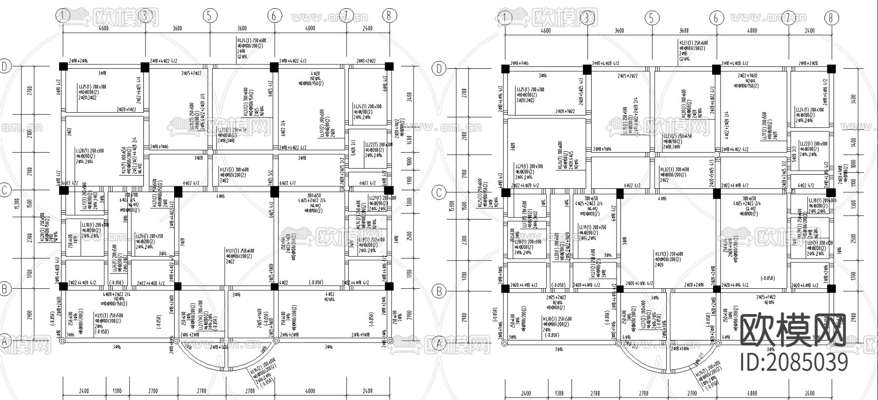 异形柱整套完整结CAD施工图下载（渲染图5）