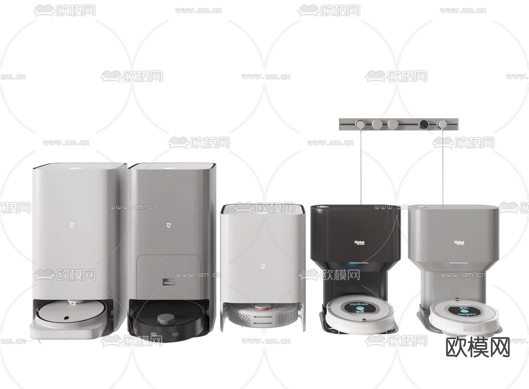 现代扫拖机扫地机器人su模型下载（渲染图1）