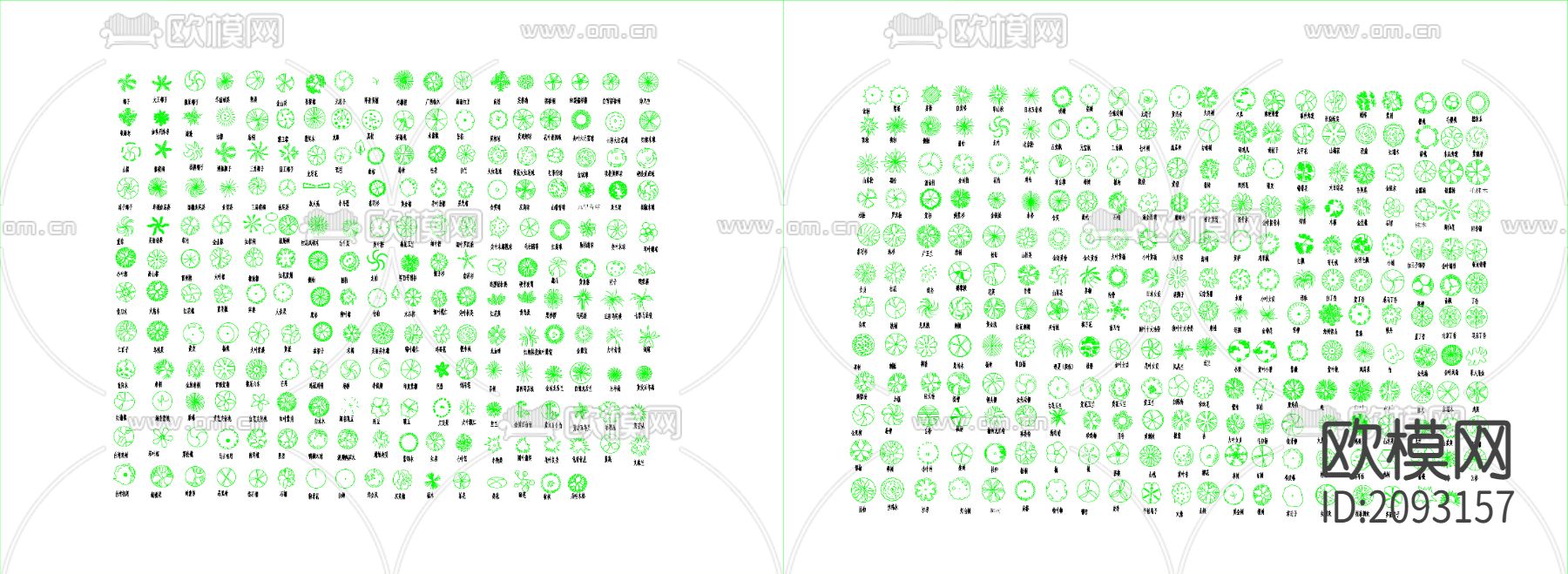 数百种CAD平面树木图库下载