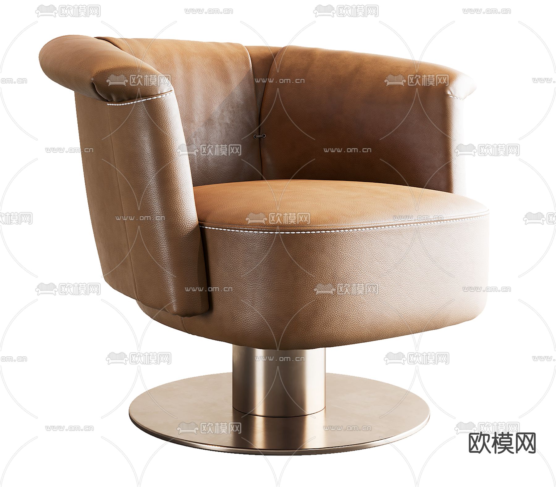 现代皮革单人沙发3d模型下载_ID11925511_3dmax免费模型-欧模网