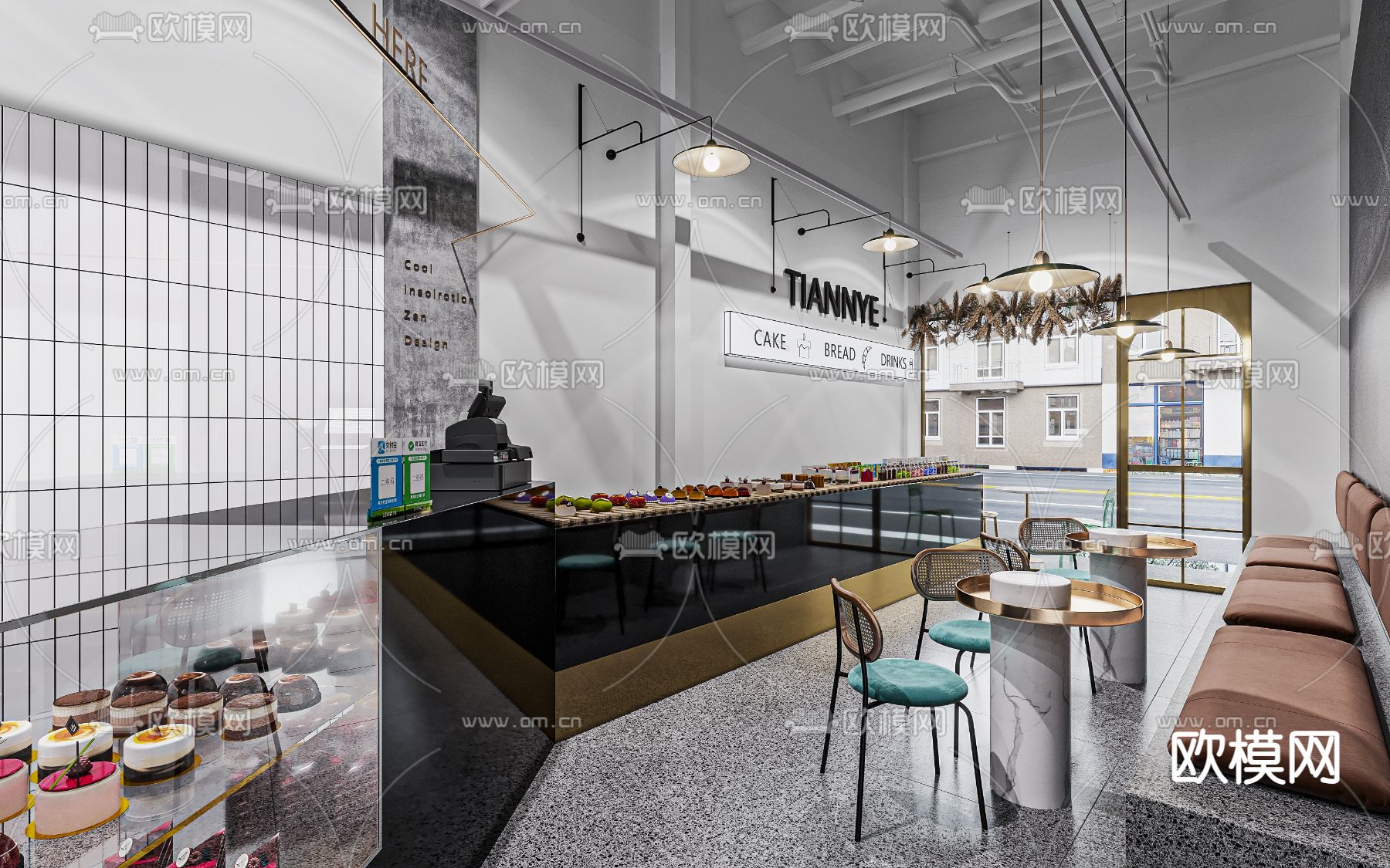 现代蛋糕店3d模型下载（渲染图2）