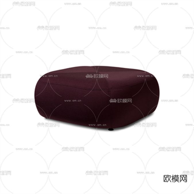 现代简约紫色布艺沙发凳免费3d模型下载