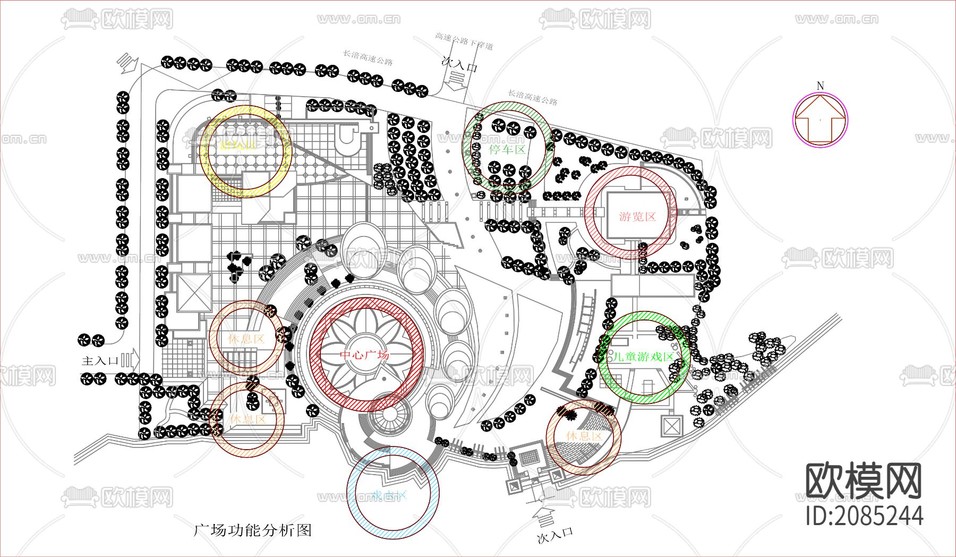 廣場公園CAD施工圖下載(渲染圖3)