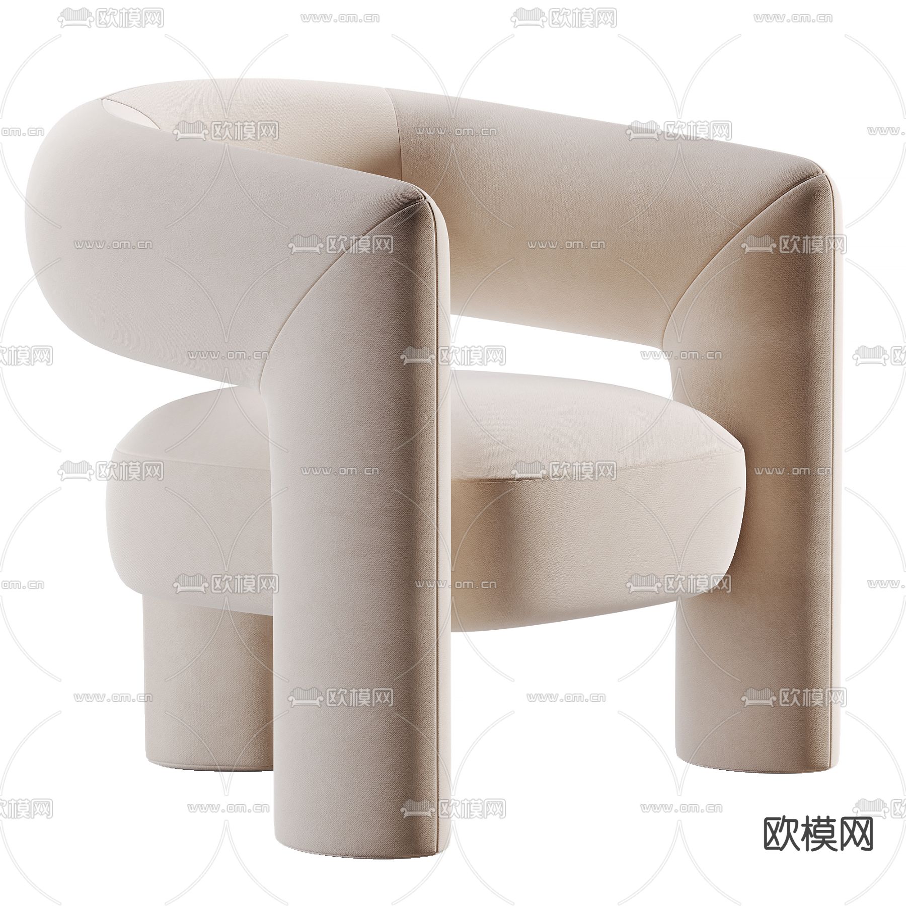 Cor 现代布艺休闲椅3d模型下载