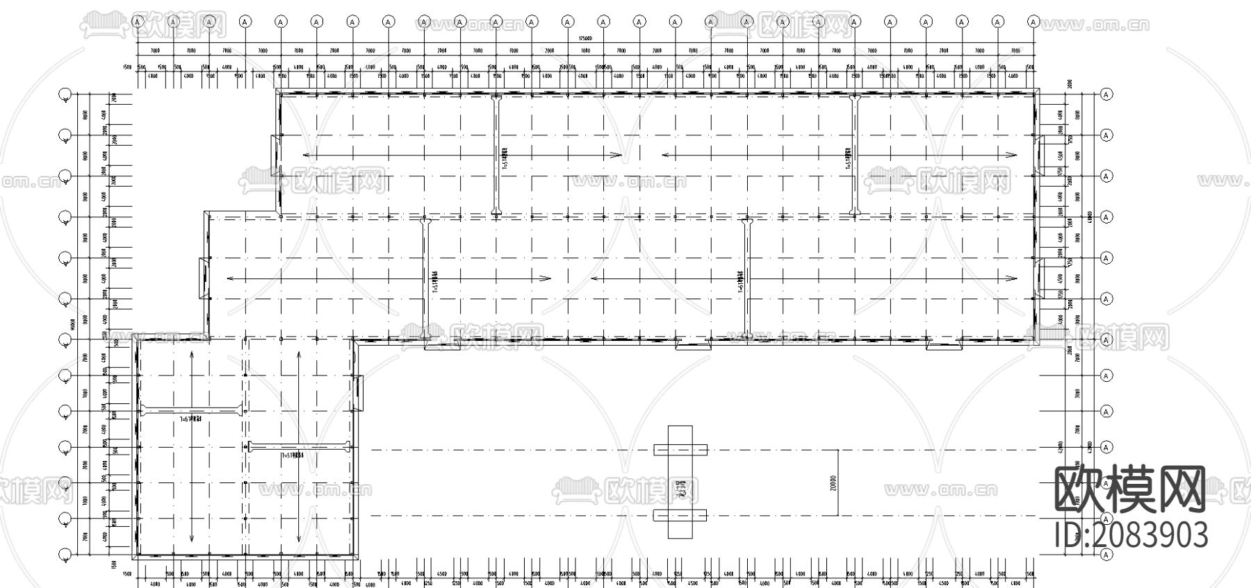 某公司厂房工程CAD施工图下载（渲染图8）