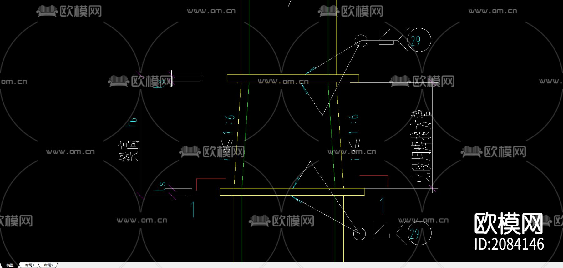水平加劲隔板的CAD节点构造详图下载