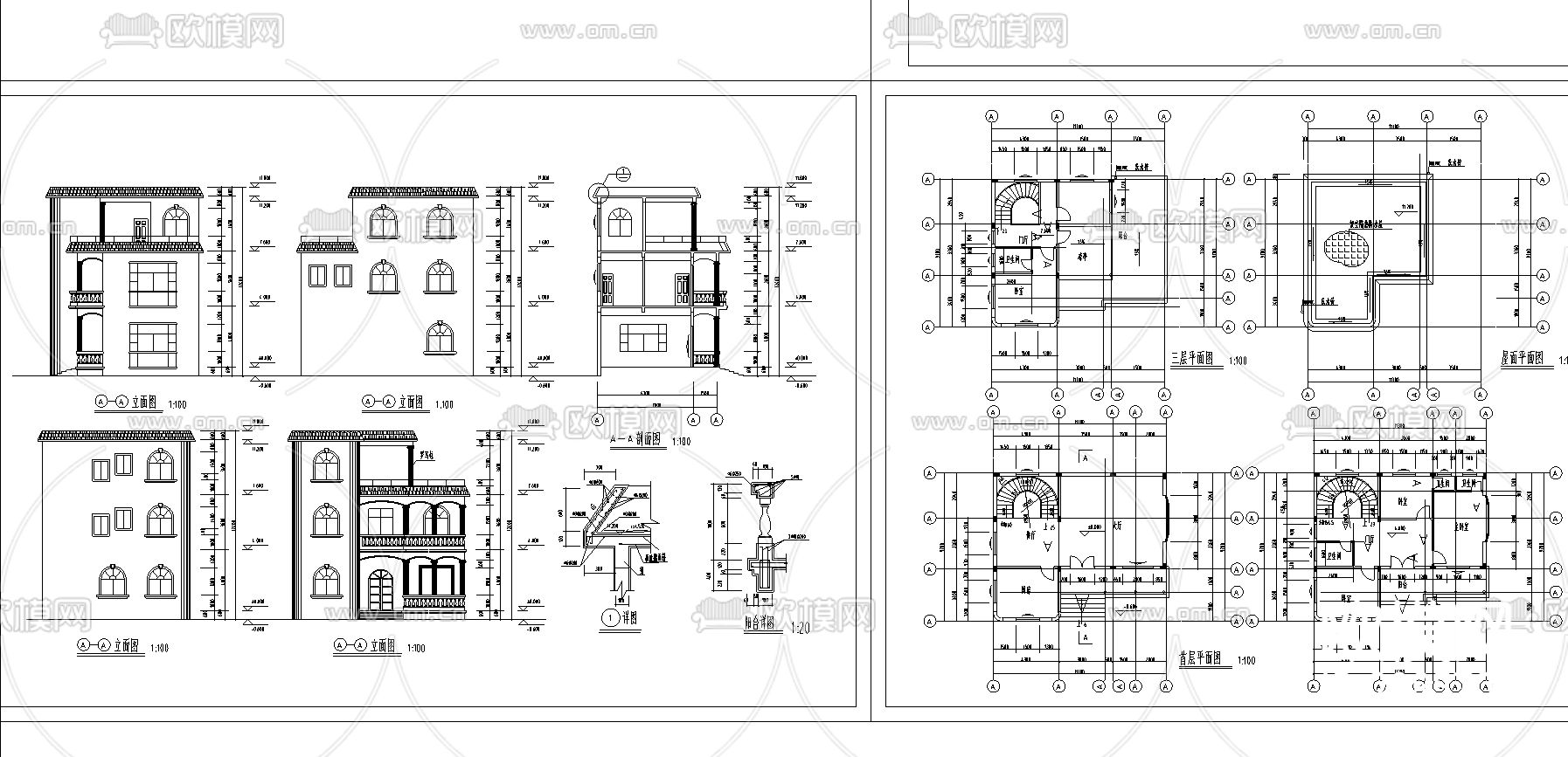 农村住宅方案CAD平面图下载（渲染图5）
