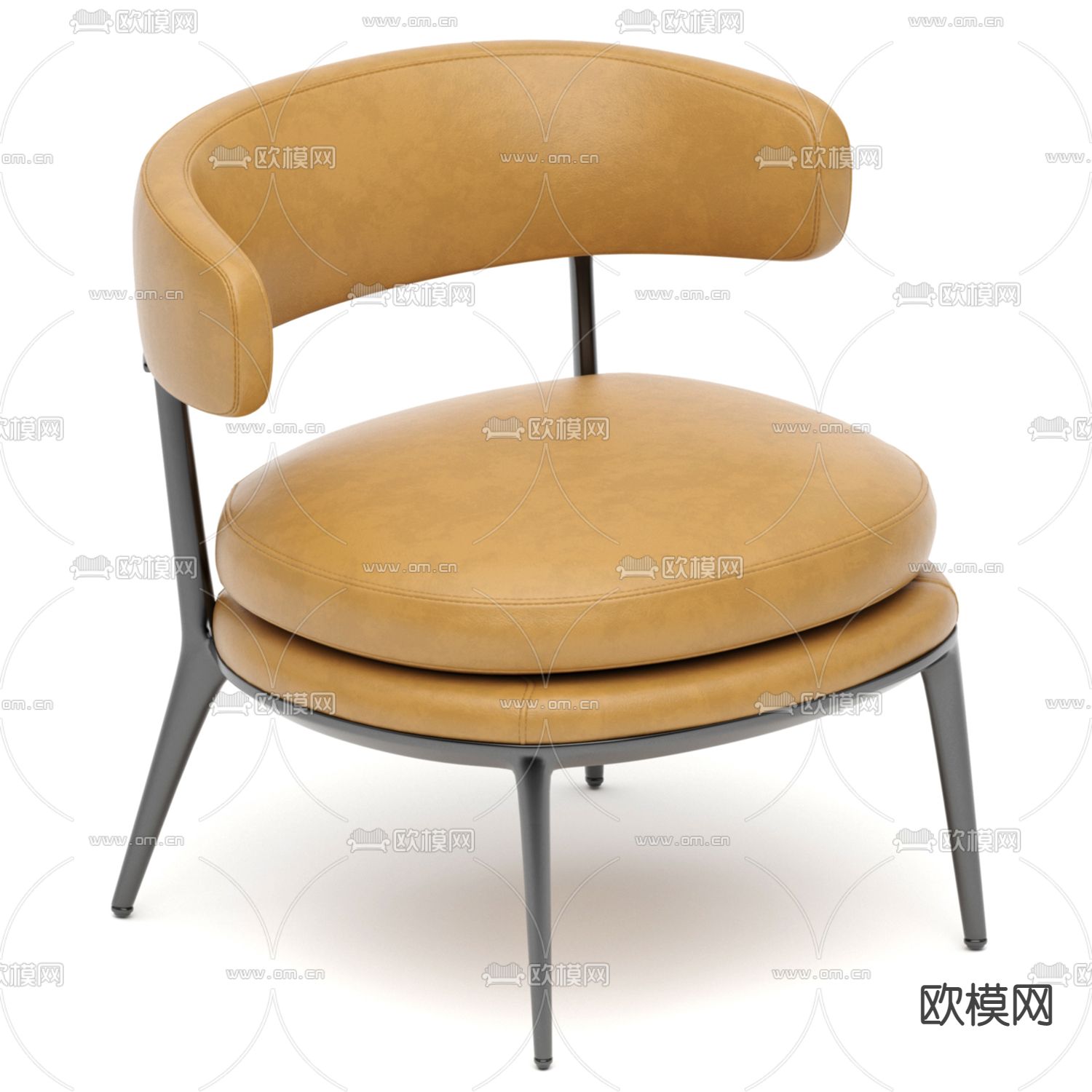 B&B italia 现代皮革休闲椅3d模型下载（渲染图3）