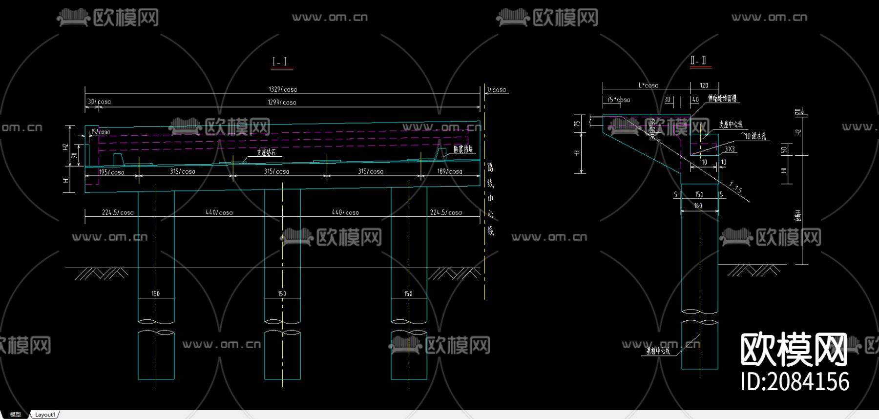 桥台一般构造CAD节点大样下载