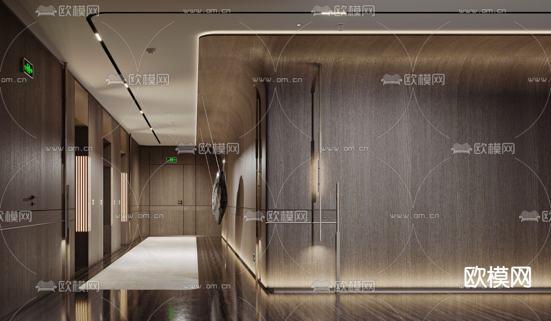 现代酒店电梯间su模型