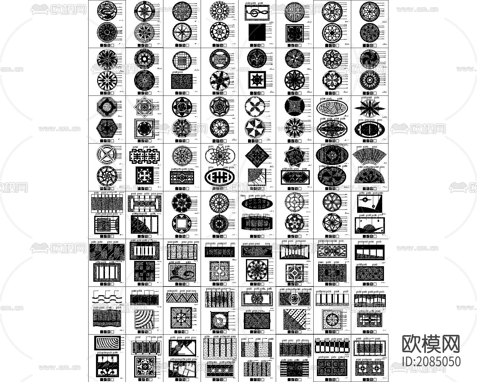 大理石地面拼花图集CAD施工图下载（渲染图1）