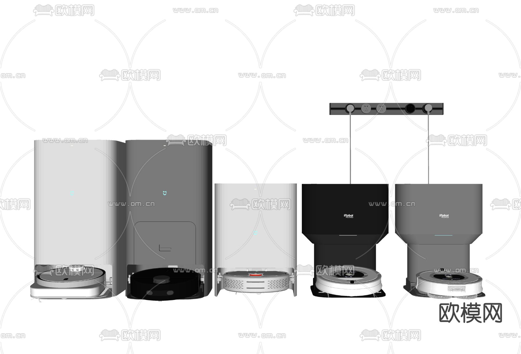 现代扫拖机扫地机器人su模型下载（渲染图2）
