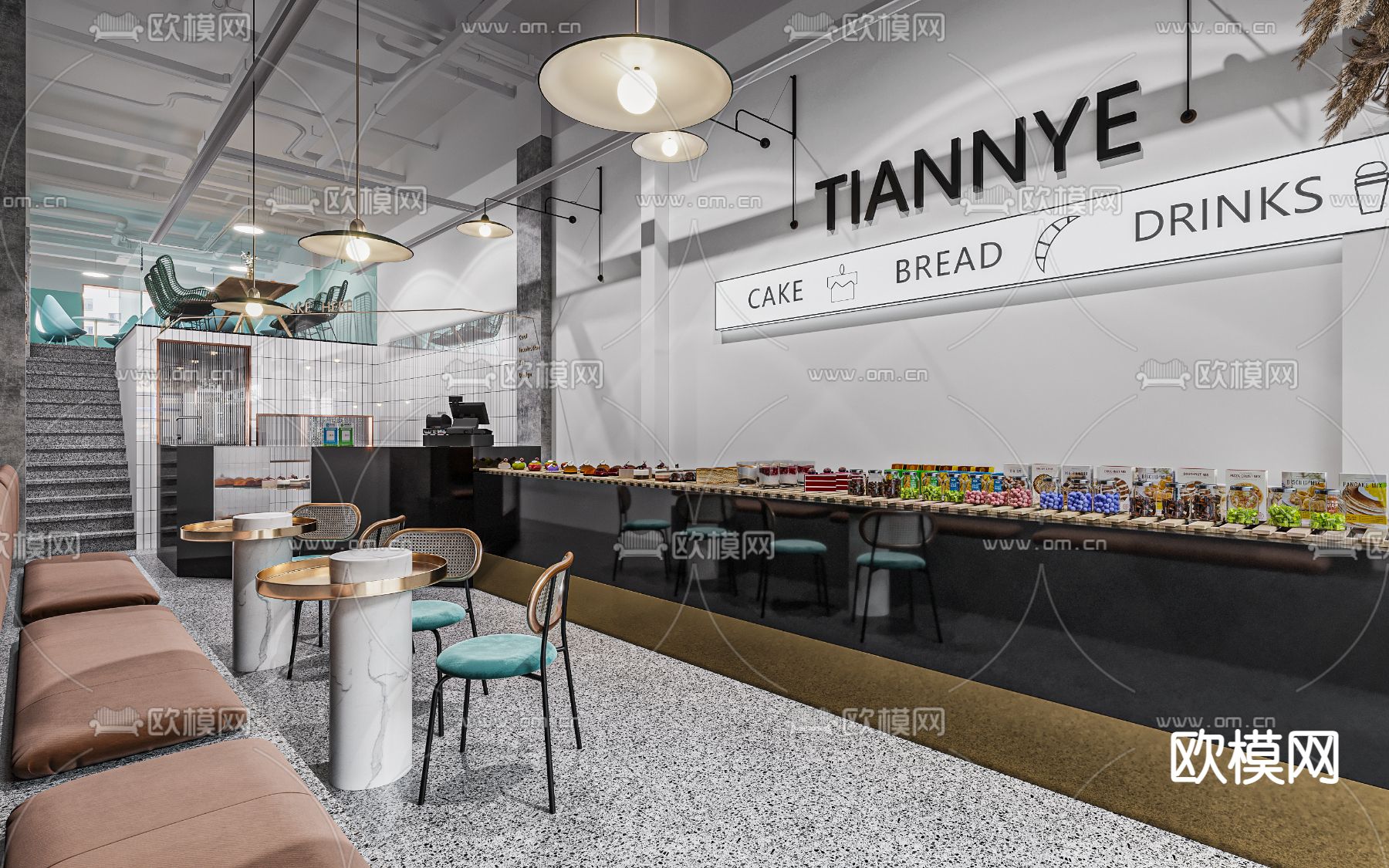 现代蛋糕店3d模型下载（渲染图3）