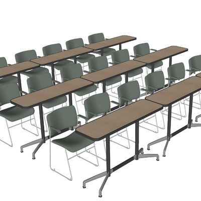  现代会议桌椅su模型 