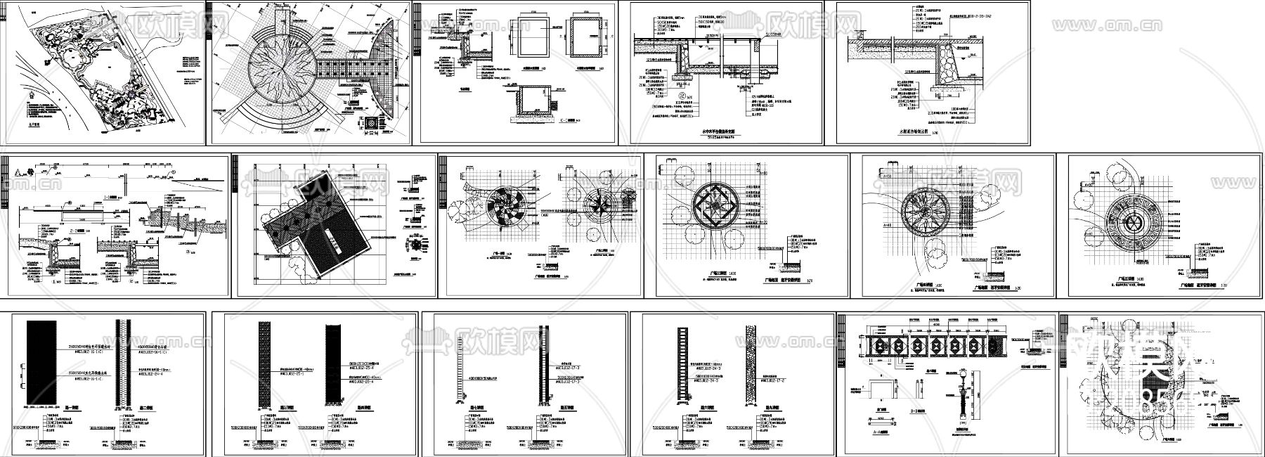 滨水公园CAD施工图+效果图下载（渲染图1）