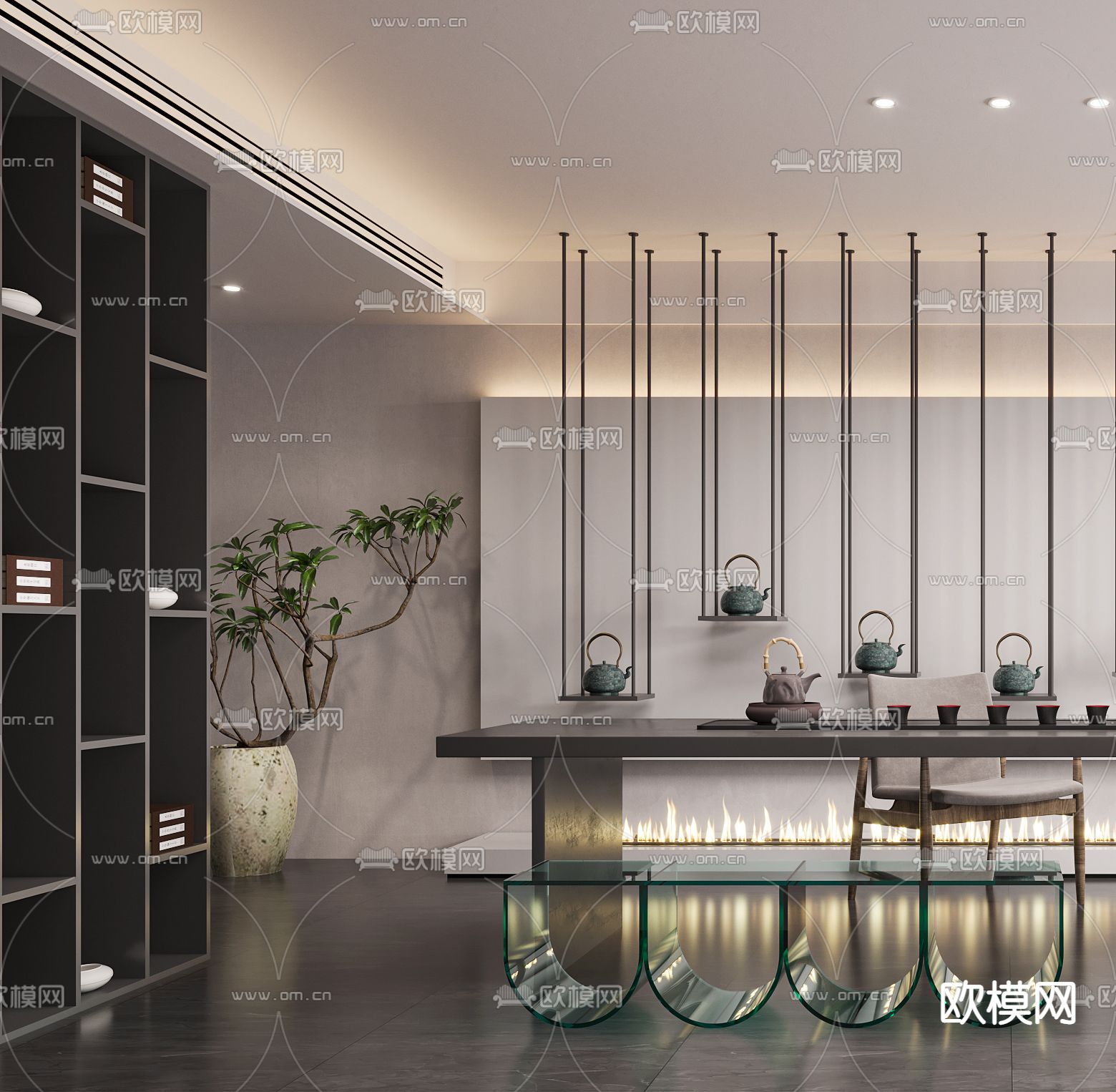 现代茶室3d模型下载（渲染图3）