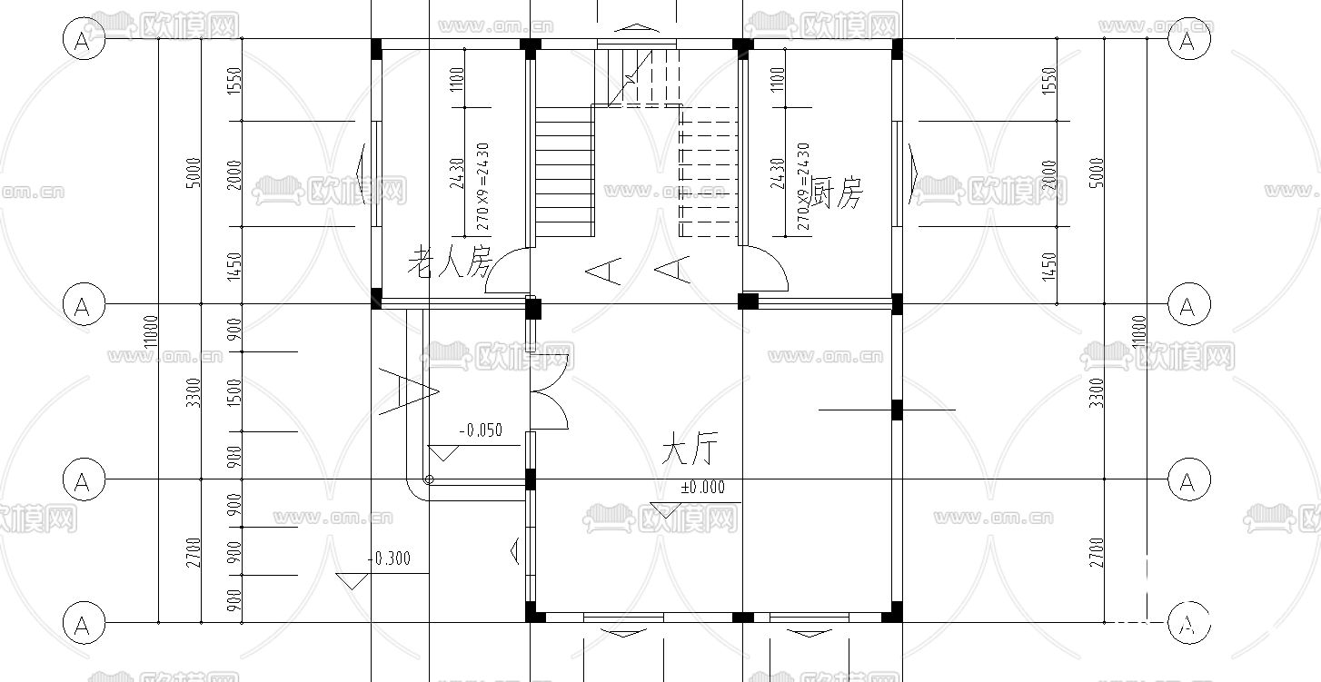 农村住宅方案CAD平面图下载（渲染图6）