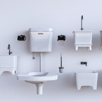  现代拖把池su模型 