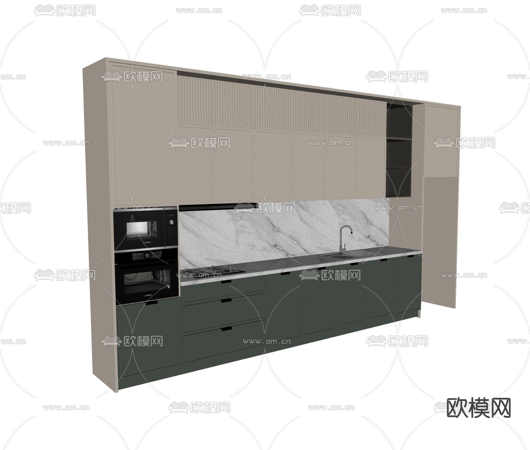 现代橱柜su模型下载（渲染图2）