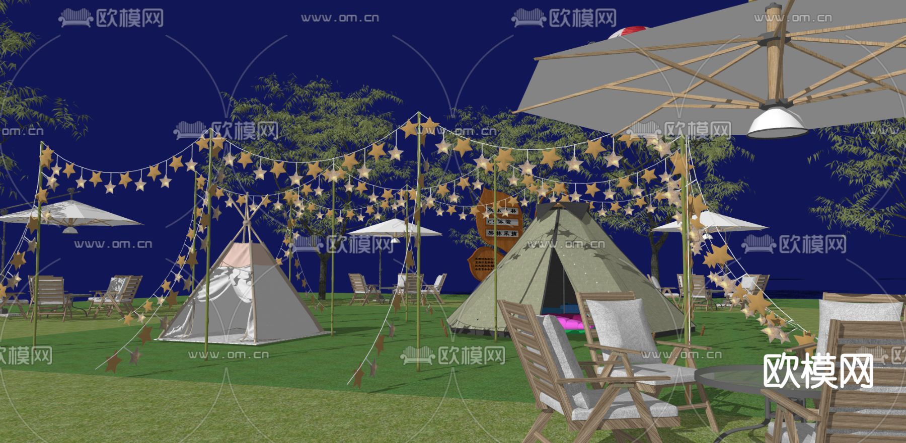 现代装饰灯su模型下载（渲染图3）